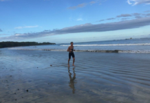 Running on beach in Costa Rica